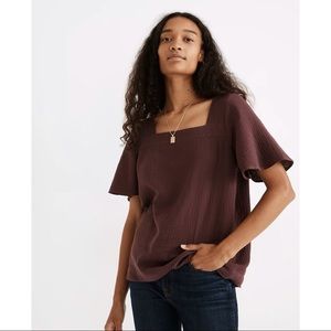 NWT Madewell Lightspun Harlow Square-Neck Top